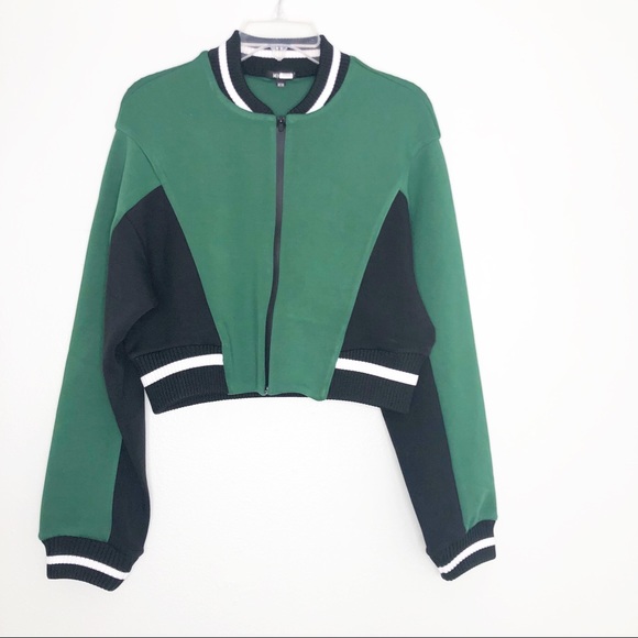 MICHI Carve Jacket Cropped Scuba Ribbed Track Colorblock Stripe - Picture 9 of 16